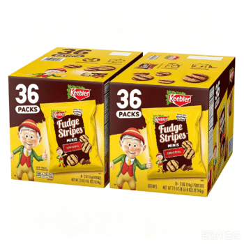 Keebler Fudge Stripes Mini Cookies, 36 ct*2（72 ct in 2 boxes）