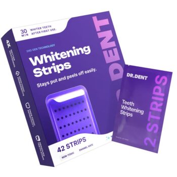 DRDENT Purple Teeth Whitening Strips - 7/21 Whitening Sessions - Non Sensitive Teeth Whitening - Peroxide-Free