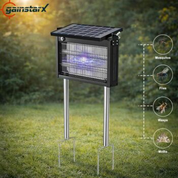 Gainstarx Solar Bug Zapper, Waterproof Rechargeable Mosquito Killer with Smart Light Sensor for Indoor & Outdoor